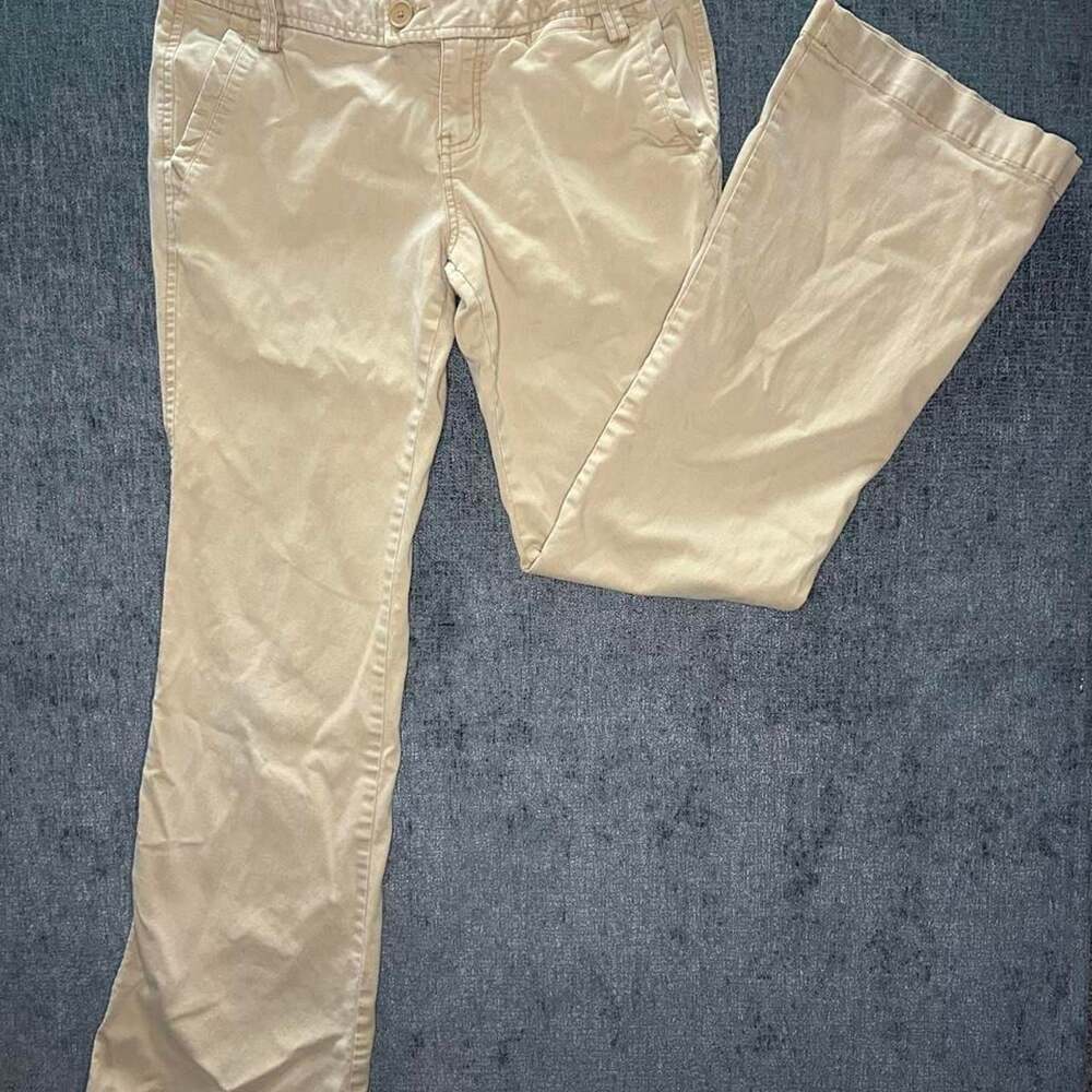 Aeropostale Y2K Vintage Low Rise Flare Pants Cream Tan 7/8L
